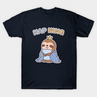 Cute Sleepy Sloth, Nap King Funny T-Shirt